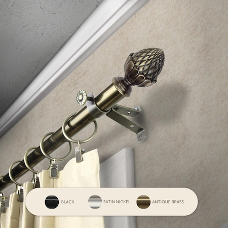 Kd 0.8125 in. Opal Curtain Rod with 120 to 170 in. Extension, Antique Brass KD3723240